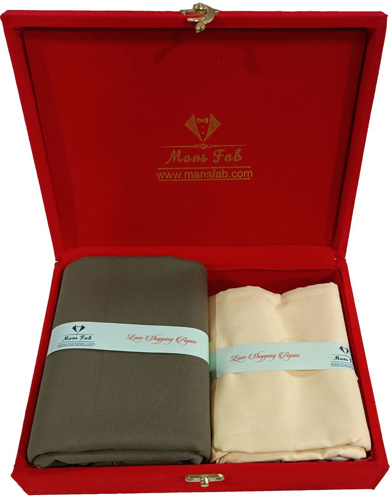 Mansfab Cotton Blend Solid Shirt & Trouser Fabric