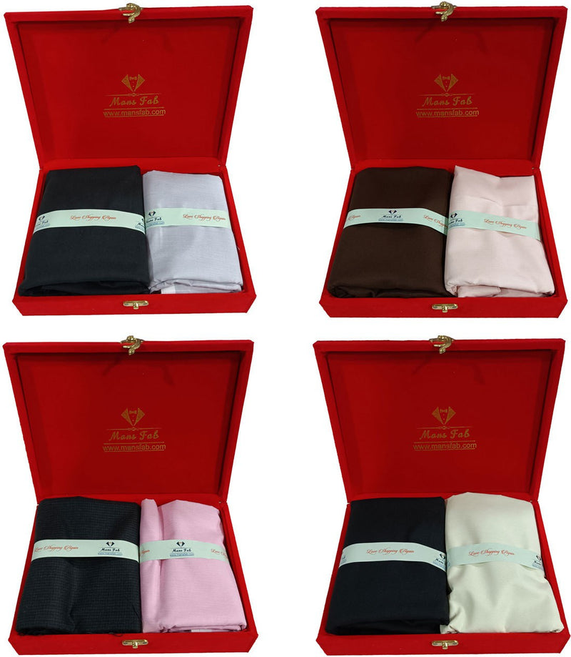 Mansfab Cotton Blend Solid Shirt & Trouser Fabric