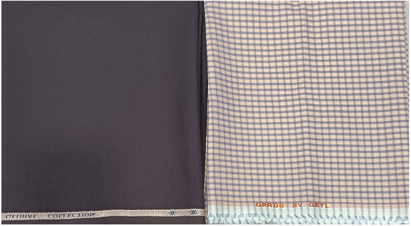 OCM Pure Cotton Checkered Shirt & Trouser Fabric