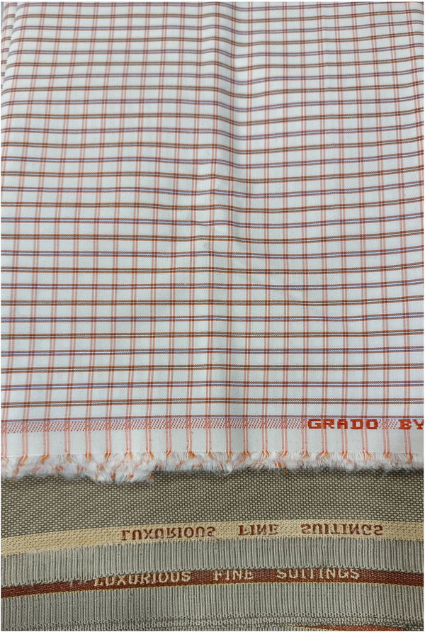 OCM Pure Cotton Checkered Shirt & Trouser Fabric
