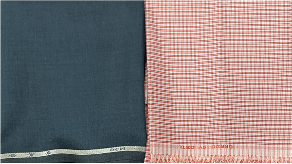 OCM Pure Cotton Checkered Shirt & Trouser Fabric