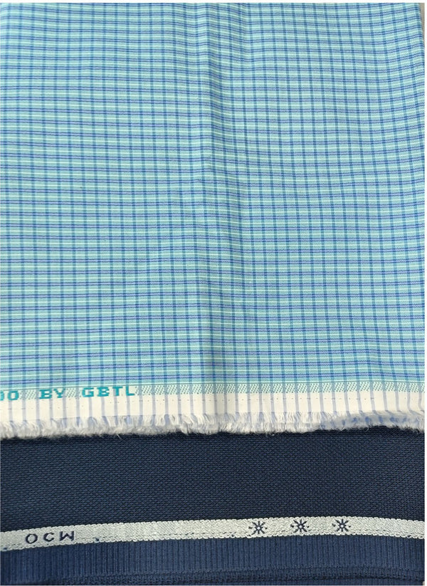 OCM Pure Cotton Checkered Shirt & Trouser Fabric