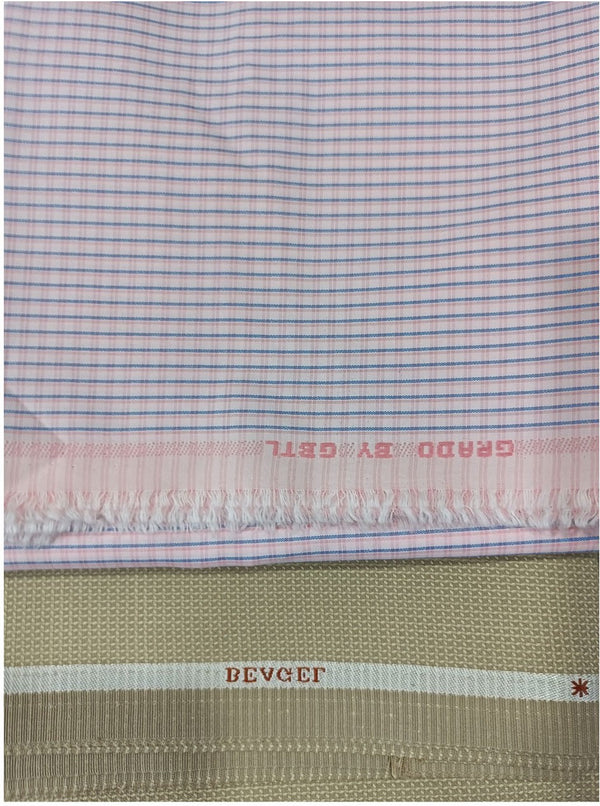 OCM Pure Cotton Checkered Shirt & Trouser Fabric