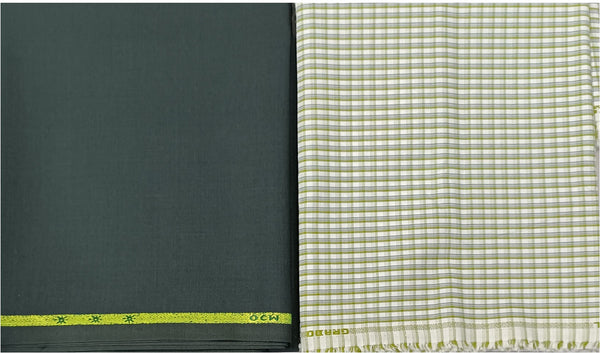 OCM Pure Cotton Checkered Shirt & Trouser Fabric