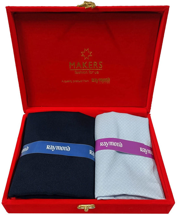 Raymond Cotton Blend Self Design Shirt & Trouser Fabric