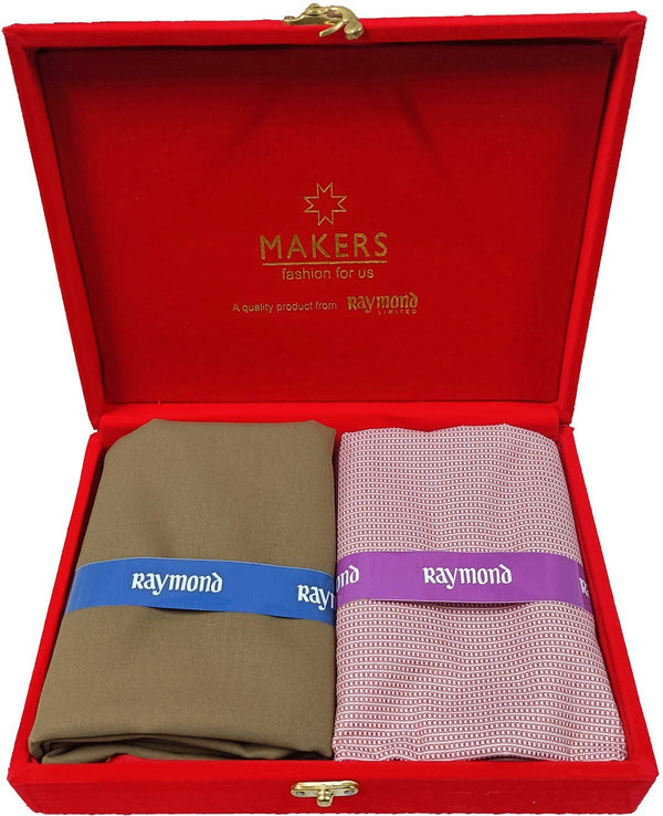 Raymond Cotton Blend Self Design Shirt & Trouser Fabric