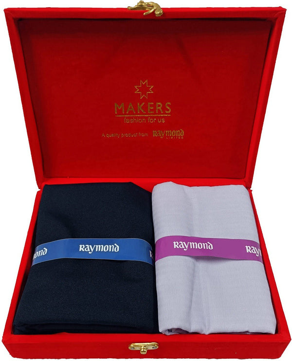 Raymond Cotton Blend Self Design Shirt & Trouser Fabric