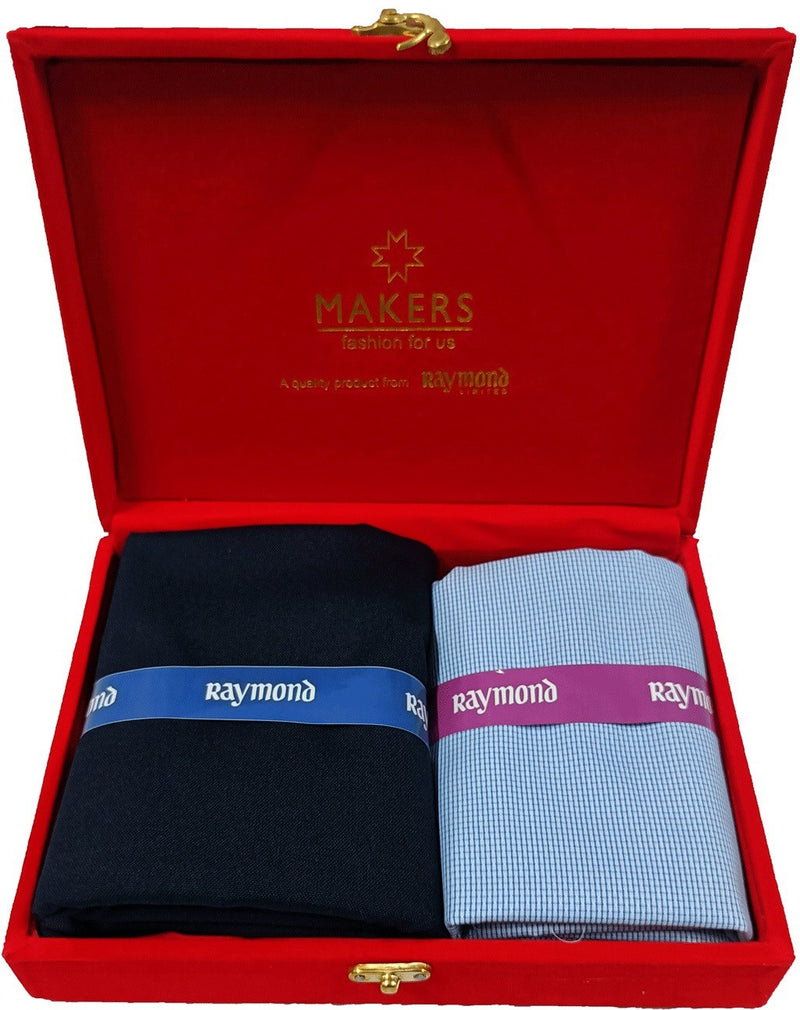 Raymond Cotton Blend Self Design Shirt & Trouser Fabric