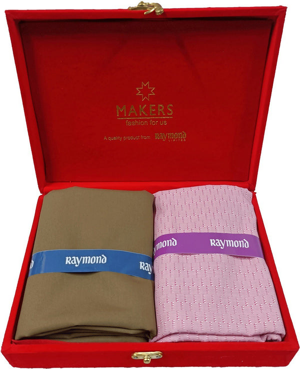 Raymond Cotton Blend Self Design Shirt & Trouser Fabric
