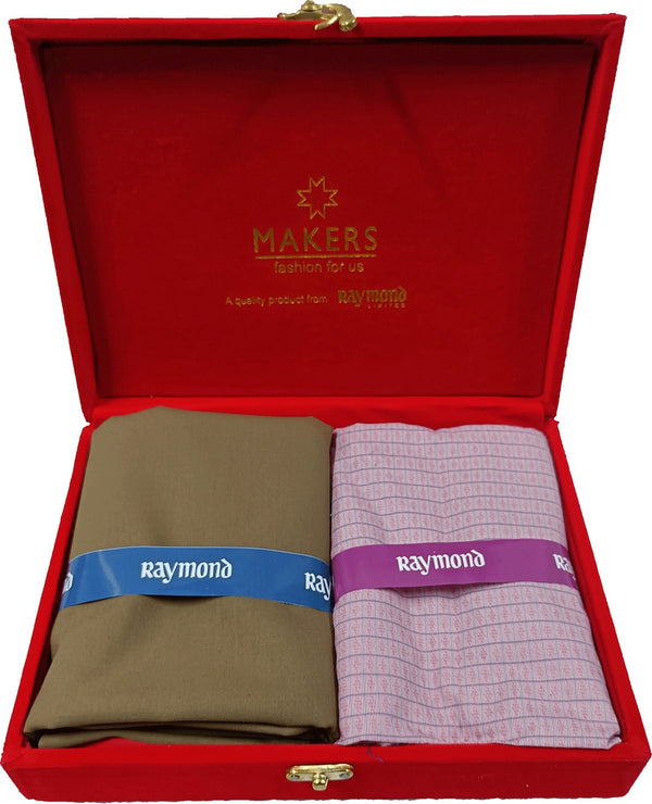 Raymond Cotton Blend Self Design Shirt & Trouser Fabric