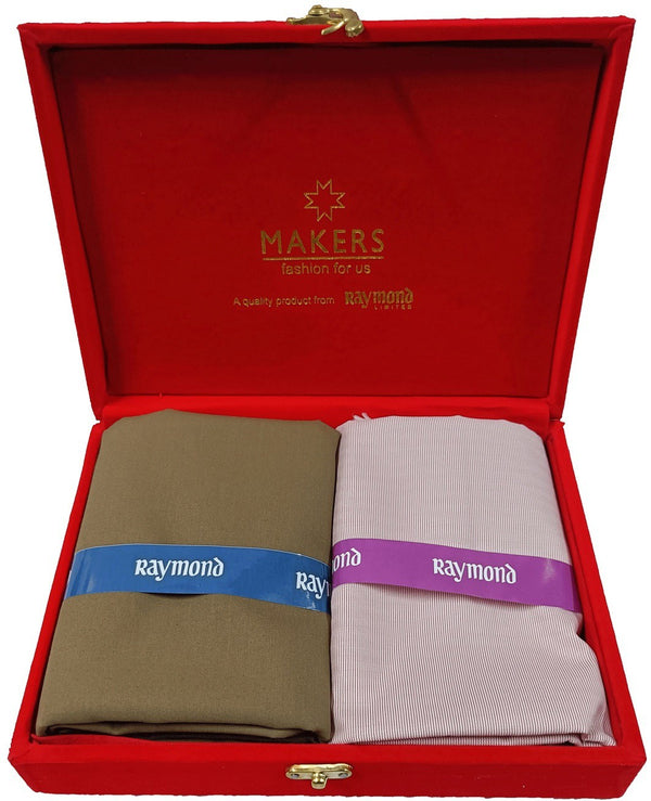 Raymond Cotton Blend Self Design Shirt & Trouser Fabric
