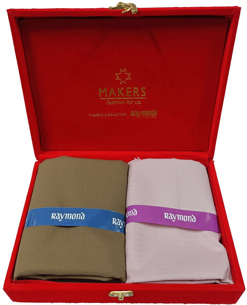 Raymond Cotton Blend Self Design Shirt & Trouser Fabric
