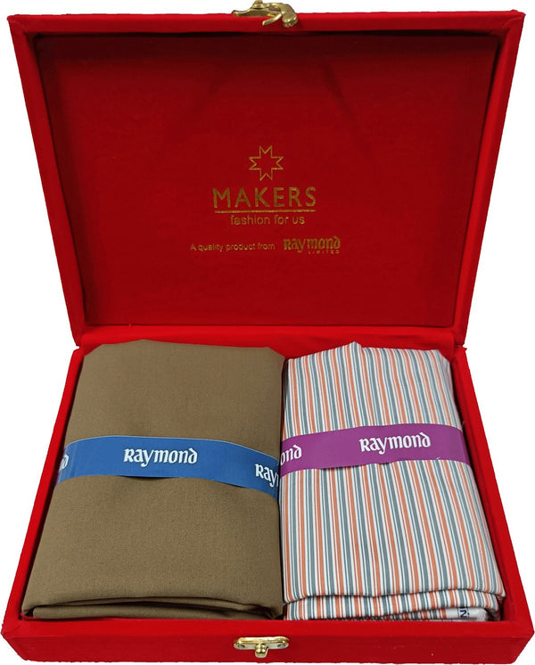 Raymond Cotton Blend Self Design Shirt & Trouser Fabric