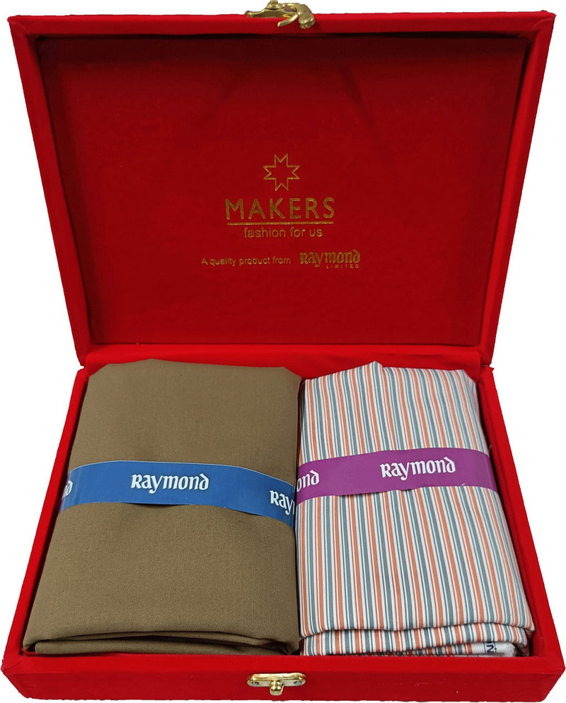 Raymond Cotton Blend Self Design Shirt & Trouser Fabric