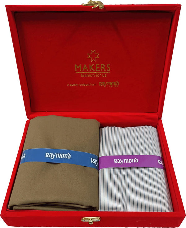 Raymond Cotton Blend Self Design Shirt & Trouser Fabric
