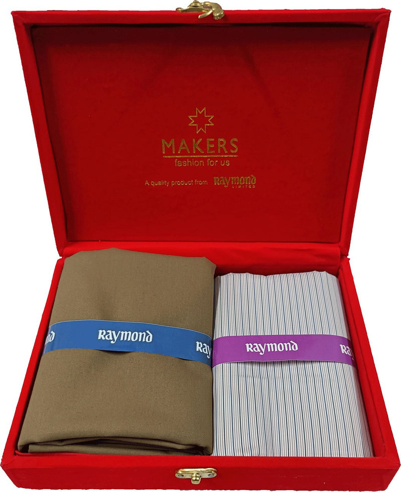 Raymond Cotton Blend Self Design Shirt & Trouser Fabric