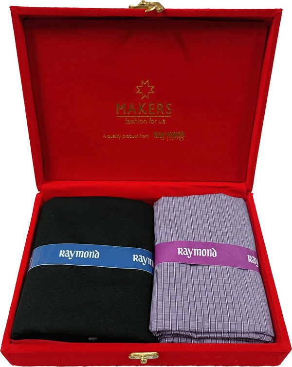 Raymond Cotton Blend Self Design Shirt & Trouser Fabric