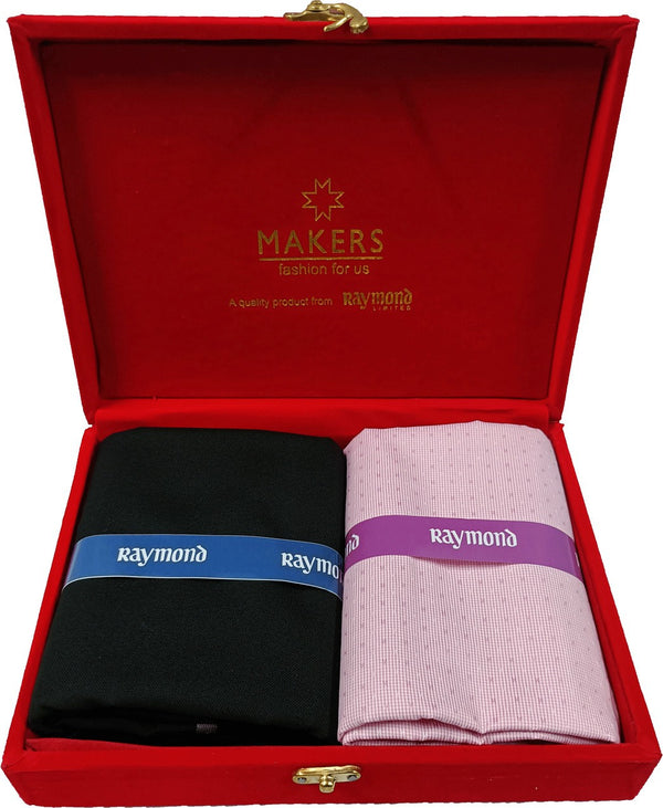 Raymond Cotton Blend Self Design Shirt & Trouser Fabric