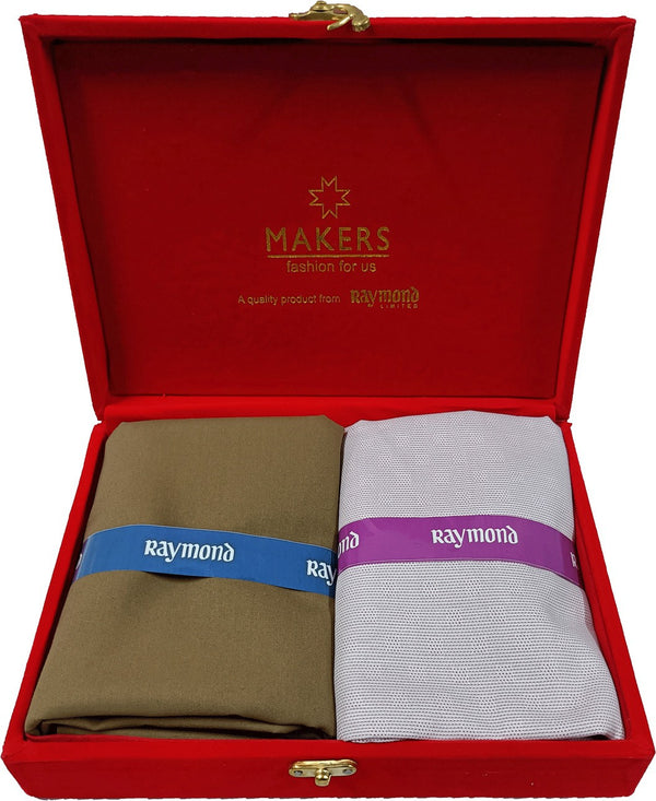 Raymond Cotton Blend Self Design Shirt & Trouser Fabric