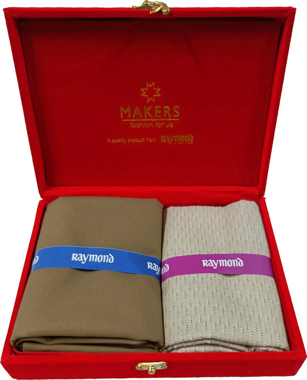 Raymond Cotton Blend Self Design Shirt & Trouser Fabric