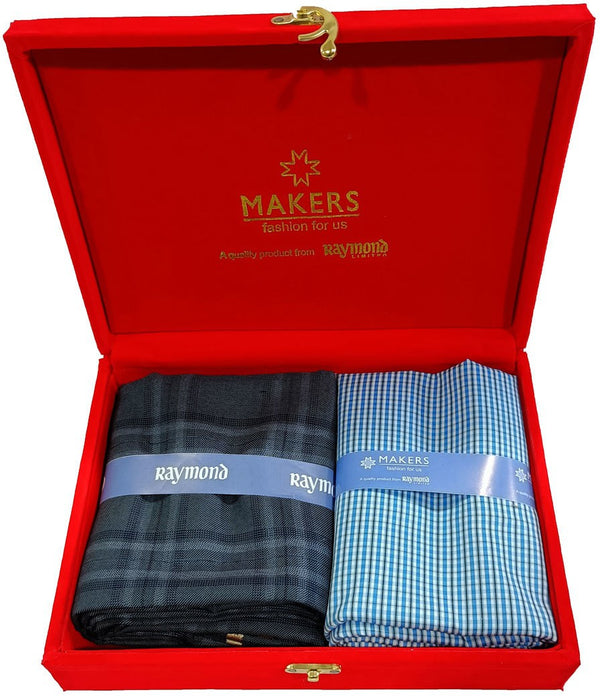 Raymond Cotton Blend Checkered Shirt & Trouser Fabric