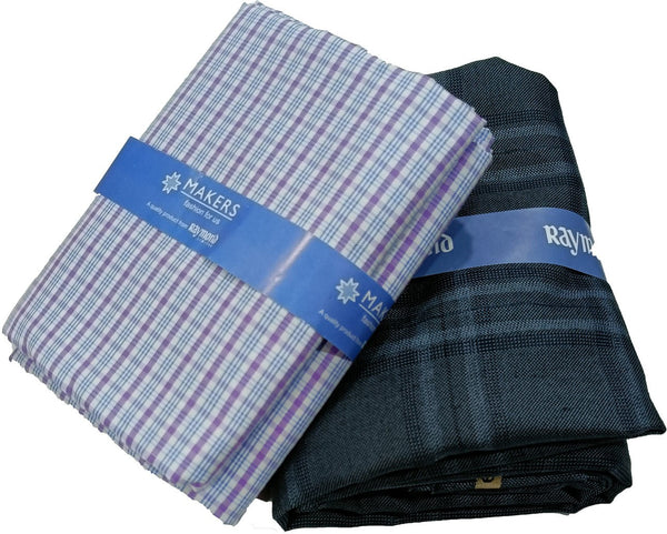 Raymond Cotton Blend Checkered Shirt & Trouser Fabric
