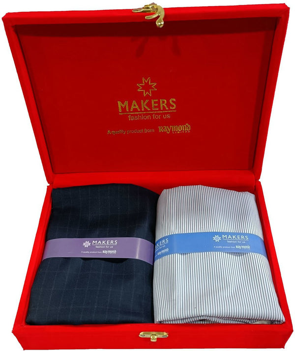 Raymond Cotton Blend Checkered Shirt & Trouser Fabric