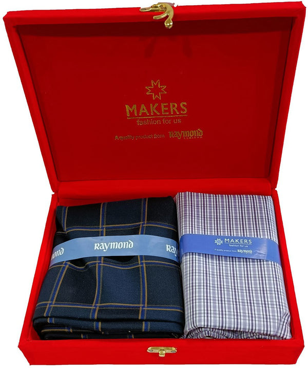 Raymond Cotton Blend Checkered Shirt & Trouser Fabric