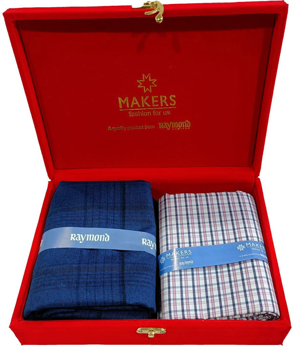 Raymond Cotton Blend Checkered Shirt & Trouser Fabric