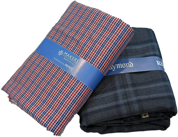 Raymond Cotton Blend Checkered Shirt & Trouser Fabric