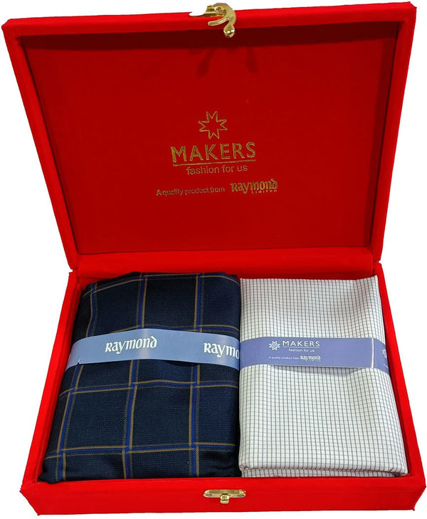 Raymond Cotton Blend Checkered Shirt & Trouser Fabric