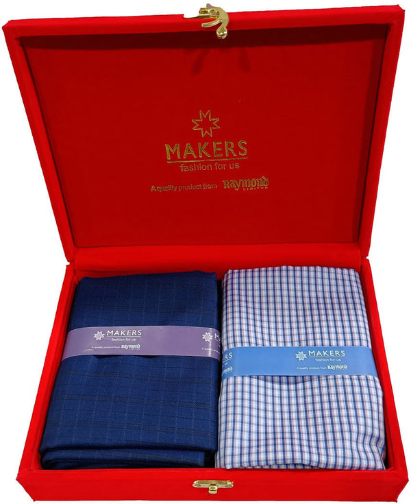 Raymond Cotton Blend Checkered Shirt & Trouser Fabric