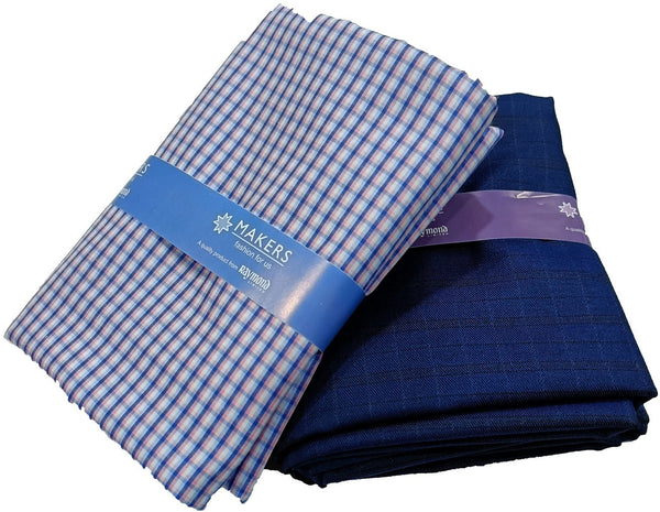 Raymond Cotton Blend Checkered Shirt & Trouser Fabric