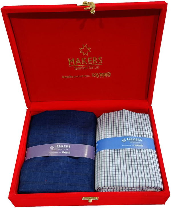 Raymond Cotton Blend Checkered Shirt & Trouser Fabric