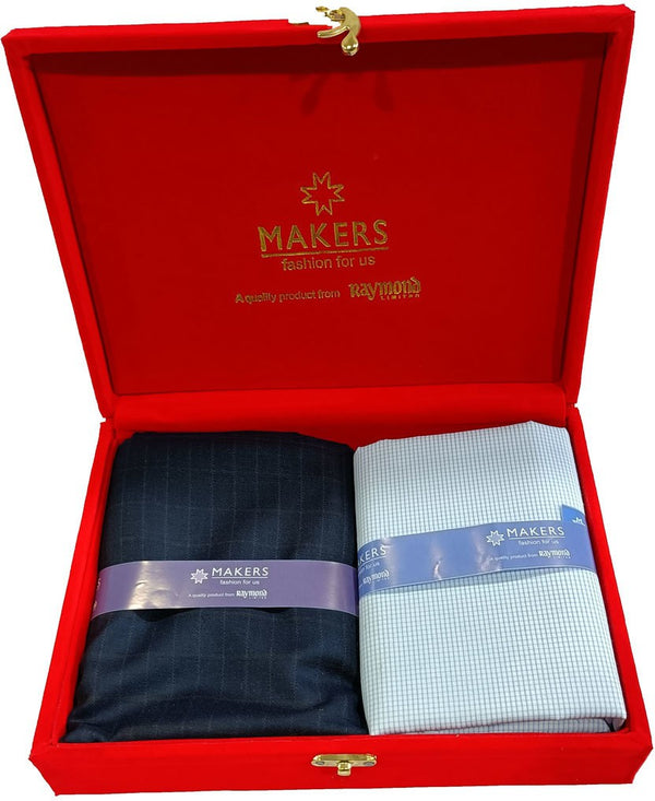 Raymond Cotton Blend Checkered Shirt & Trouser Fabric