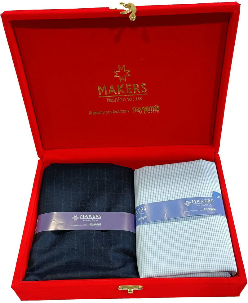 Raymond Cotton Blend Checkered Shirt & Trouser Fabric