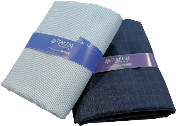 Raymond Cotton Blend Checkered Shirt & Trouser Fabric