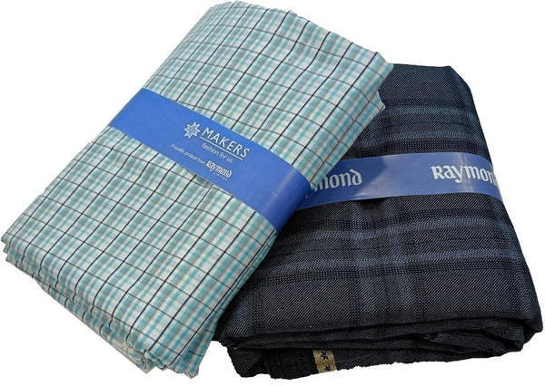 Raymond Cotton Blend Checkered Shirt & Trouser Fabric