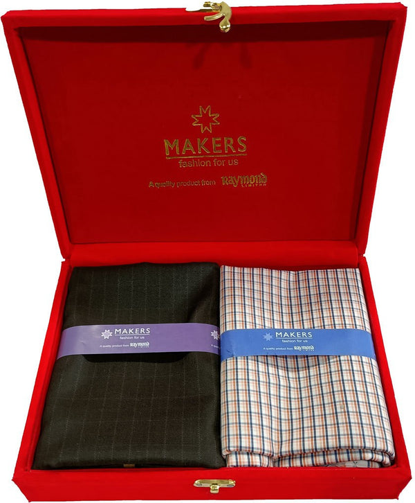 Raymond Cotton Blend Checkered Shirt & Trouser Fabric