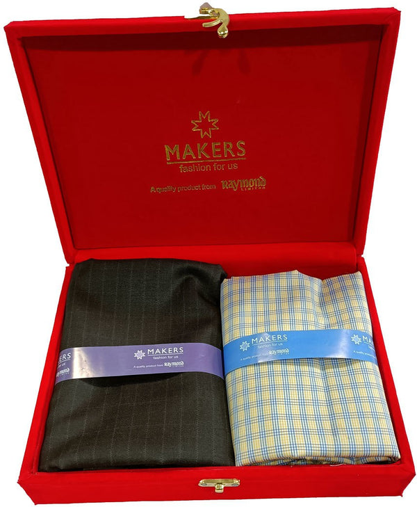Raymond Cotton Blend Checkered Shirt & Trouser Fabric
