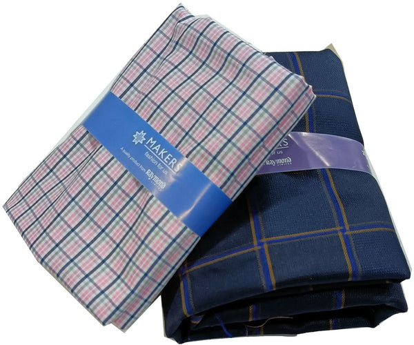 Raymond Cotton Blend Checkered Shirt & Trouser Fabric