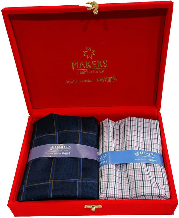 Raymond Cotton Blend Checkered Shirt & Trouser Fabric