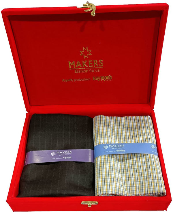 Raymond Cotton Blend Checkered Shirt & Trouser Fabric