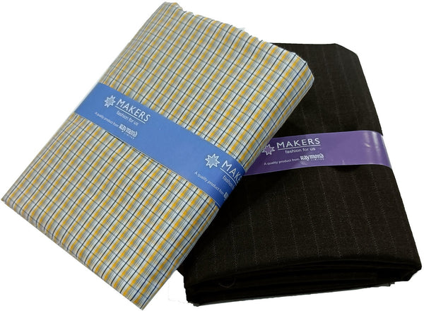 Raymond Cotton Blend Checkered Shirt & Trouser Fabric