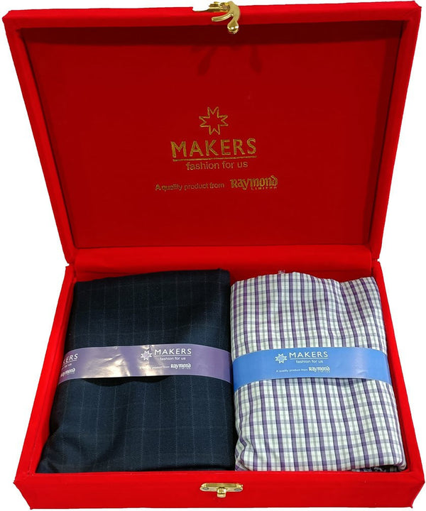 Raymond Cotton Blend Checkered Shirt & Trouser Fabric