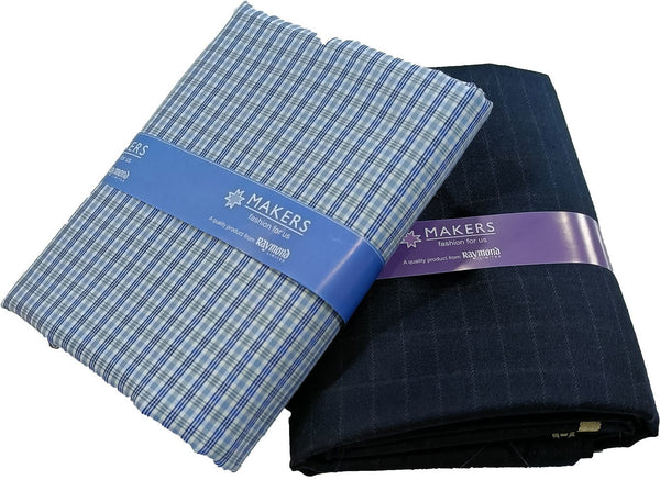 Raymond Cotton Blend Checkered Shirt & Trouser Fabric