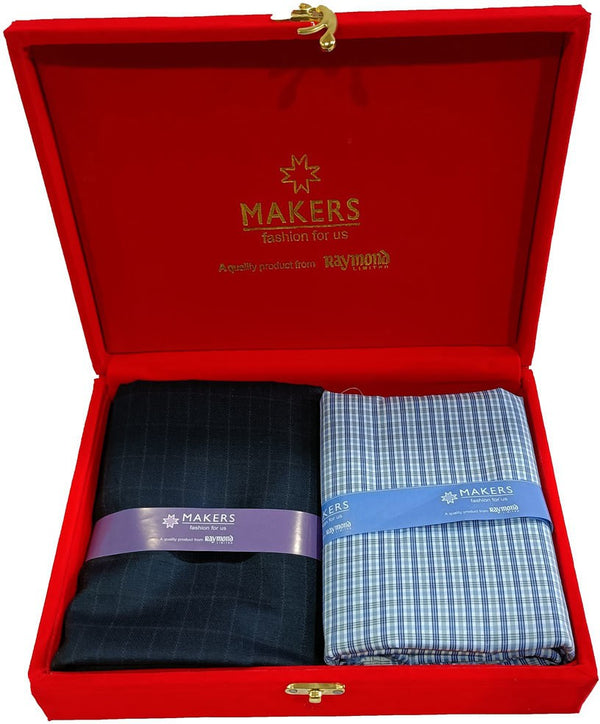 Raymond Cotton Blend Checkered Shirt & Trouser Fabric
