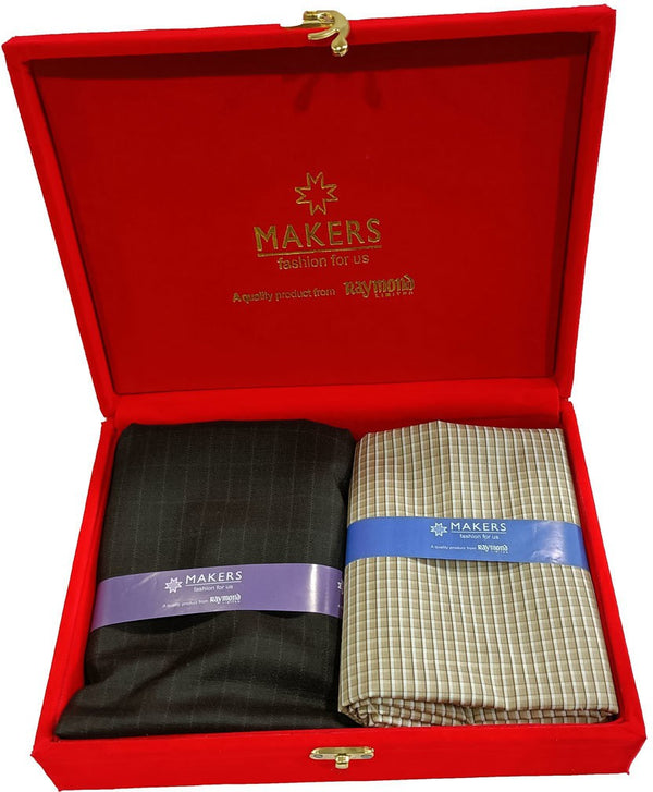 Raymond Cotton Blend Checkered Shirt & Trouser Fabric