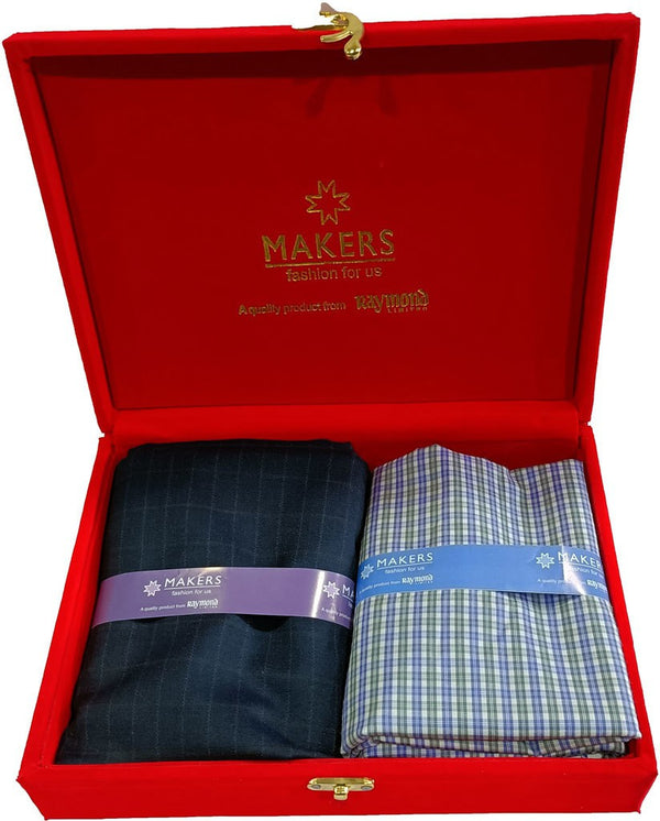 Raymond Cotton Blend Checkered Shirt & Trouser Fabric