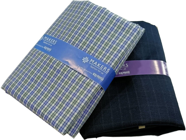 Raymond Cotton Blend Checkered Shirt & Trouser Fabric